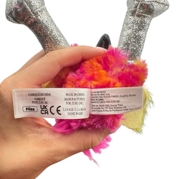 Coco Cones Coco Neon Collection Fliss the Flamingo Glittery Plush Stuffed Animal - Picture 5 of 6